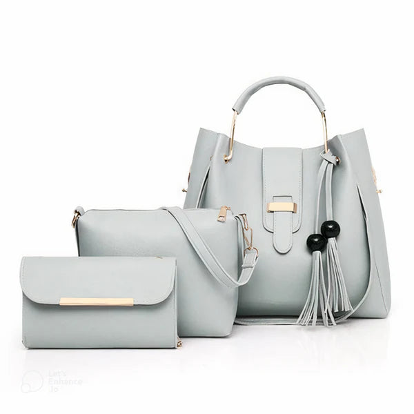 Aura - 3 PCs Handbag Set | Grey