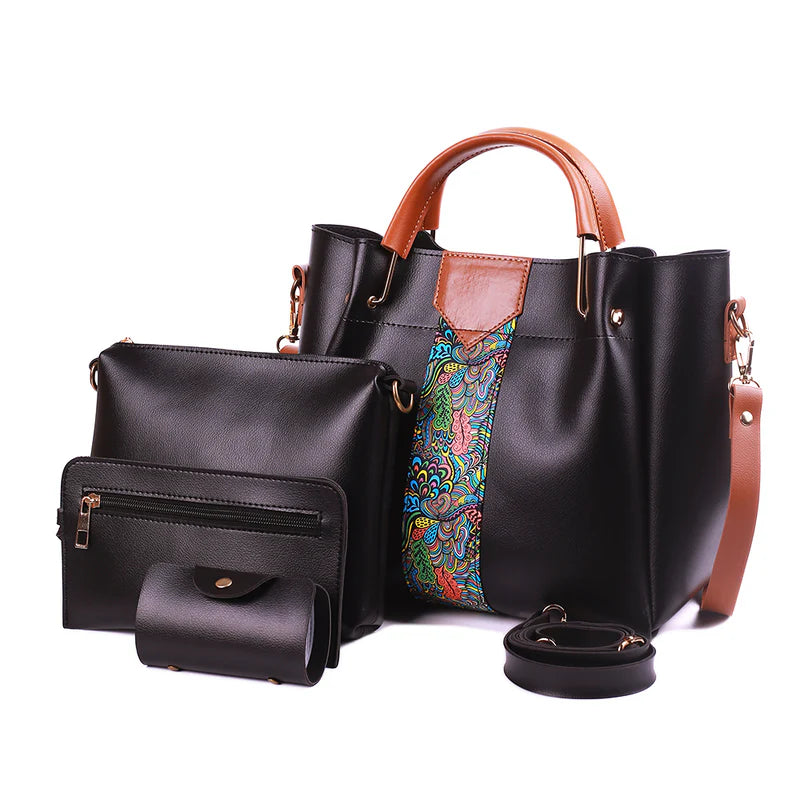 BagX 4PC Handbag Set - Black