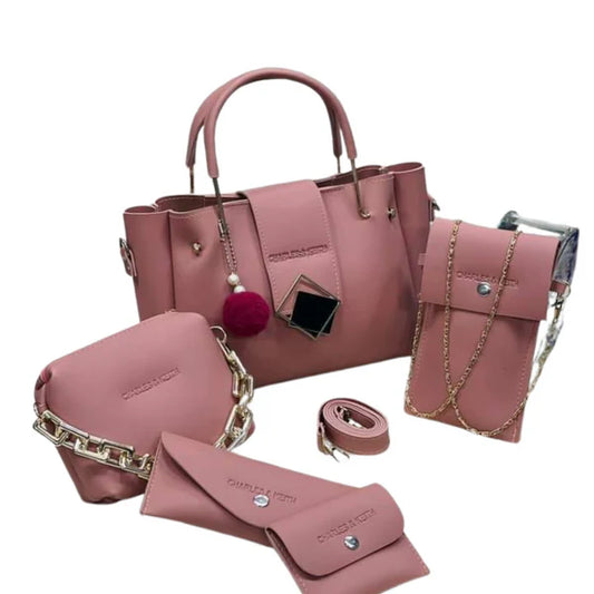 RoyalCharm 5PCs Handbag Set | Pink