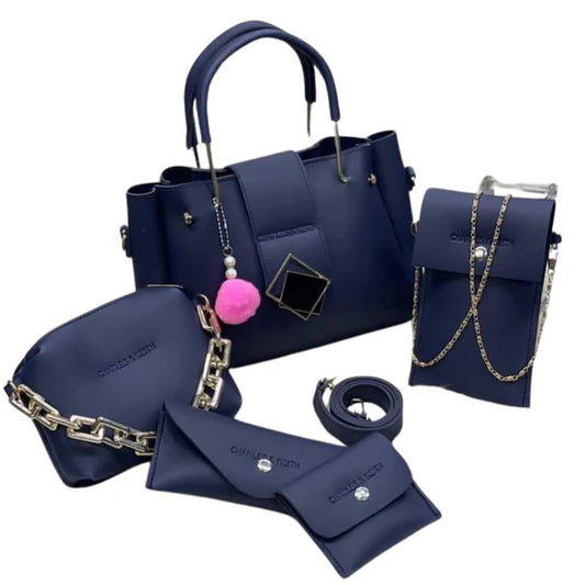 RoyalCharm 5PCs Handbag Set | Blue
