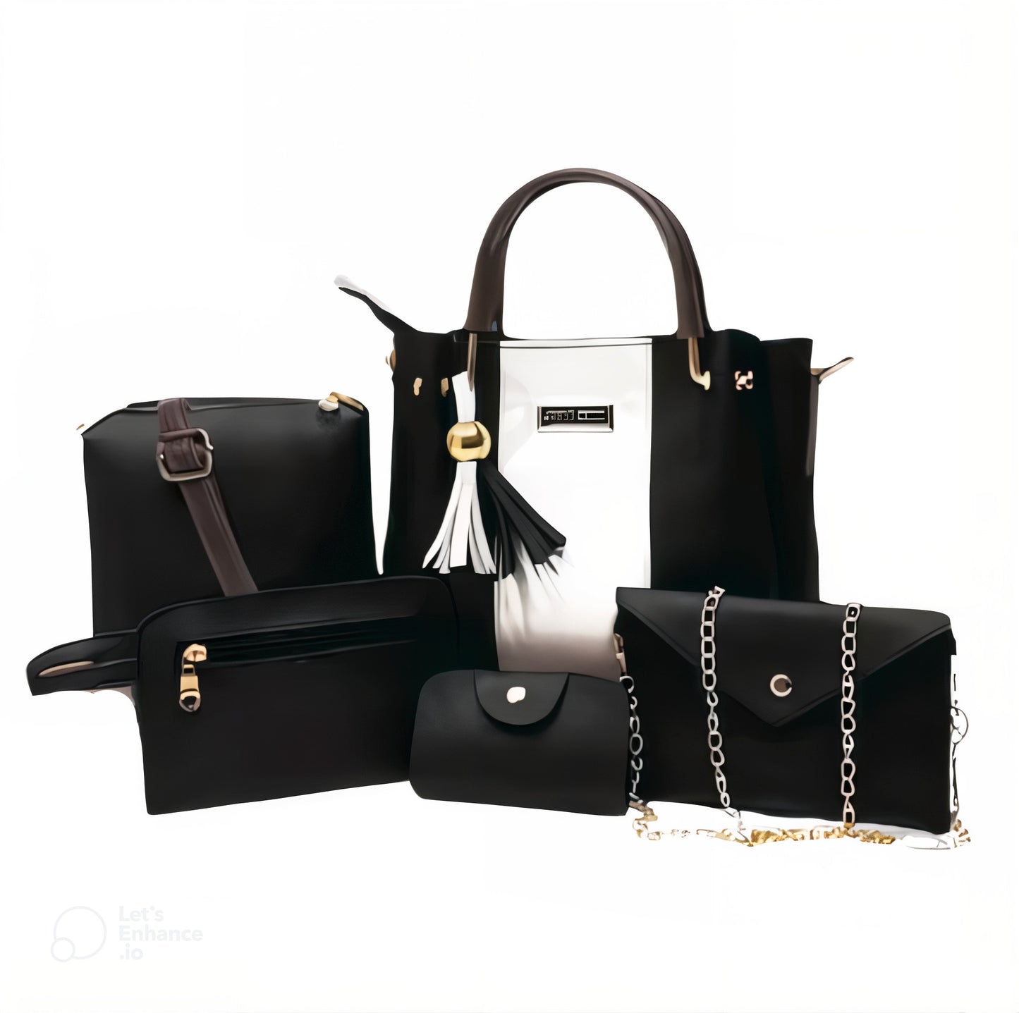 Combo 5 Pcs Handbag Set - Black