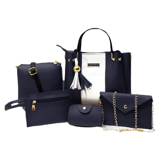 Combo 5 PCs Blue Handbag Set