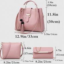 Aura - 3 PCs Handbag Set | Pink