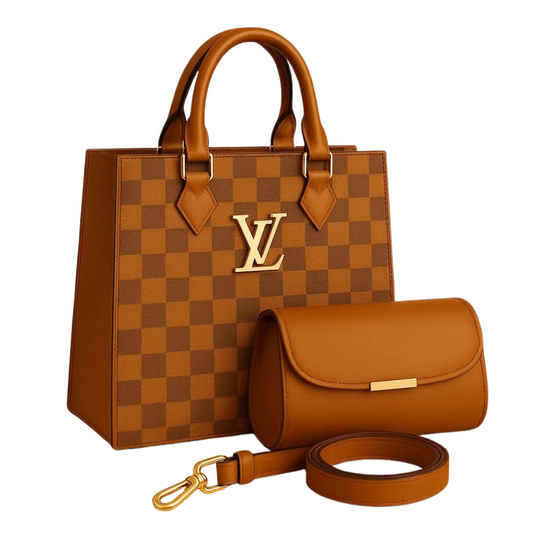 HB Plus Brown Tote & Clutch Set