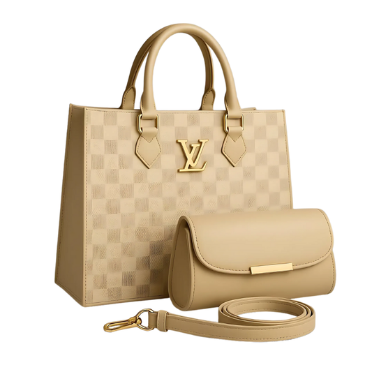 HB Plus Beige Tote & Clutch Set
