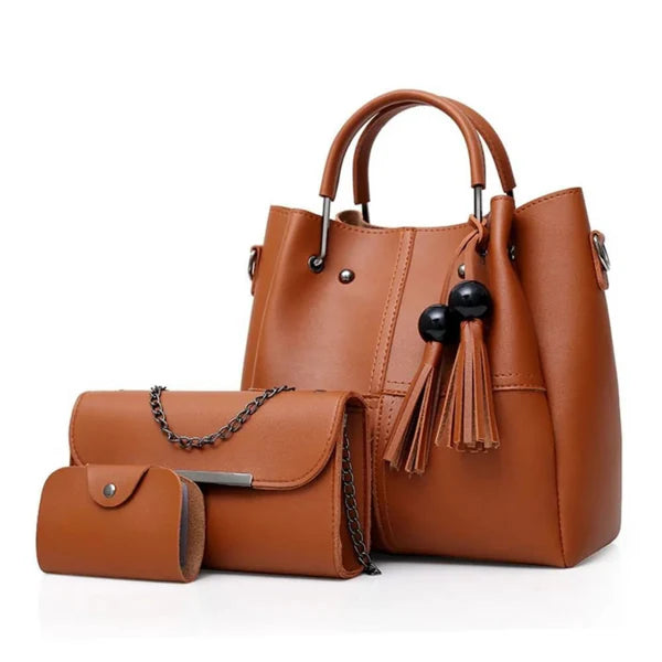 Alexa 3 in 1 Handbag Set - Brown