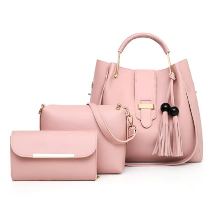 Aura - 3 PCs Handbag Set | Pink