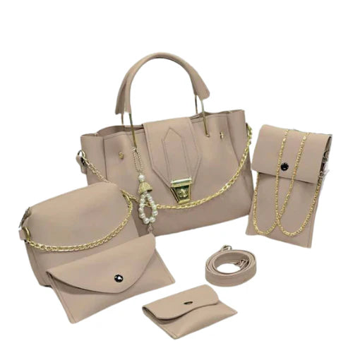 StyleSphere 5 PCs Handbag Set | Light Pink