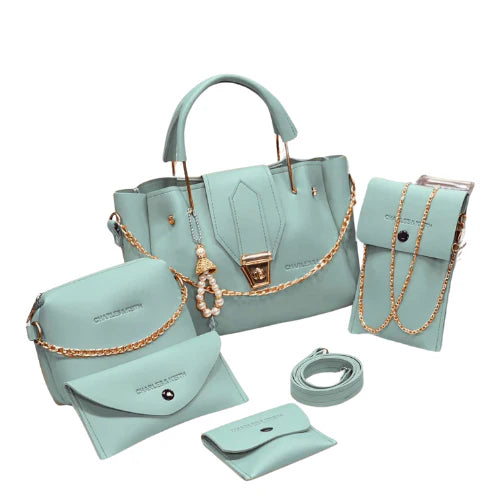 StyleSphere 5 PCs Handbag Set | Light Green