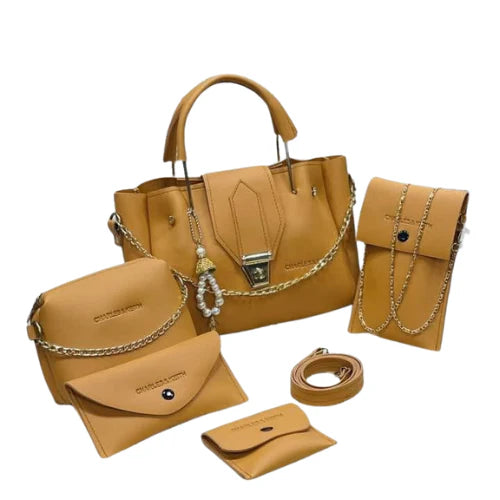 StyleSphere 5 PCs Handbag Set | Yellow