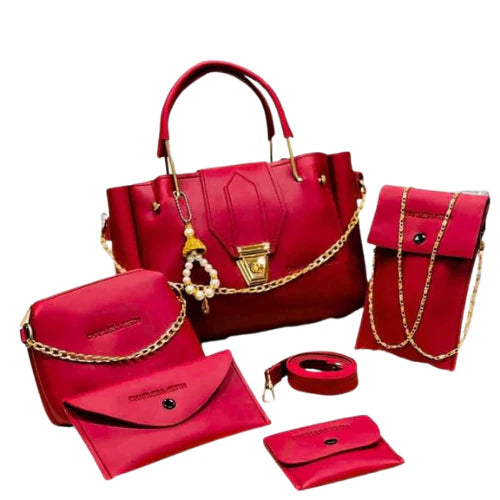 StyleSphere 5 PCs Handbag Set | Red