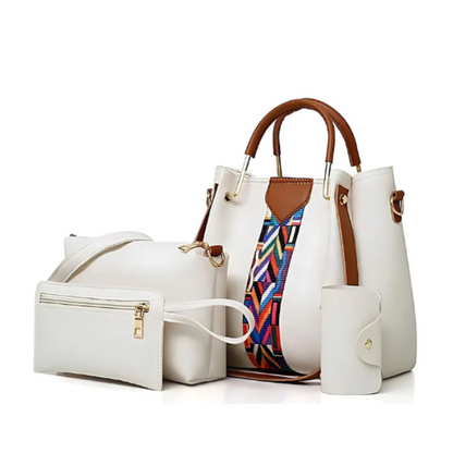 BagX 4PC Handbag Set - White