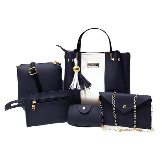 Combo 5 PCs Blue Handbag Set